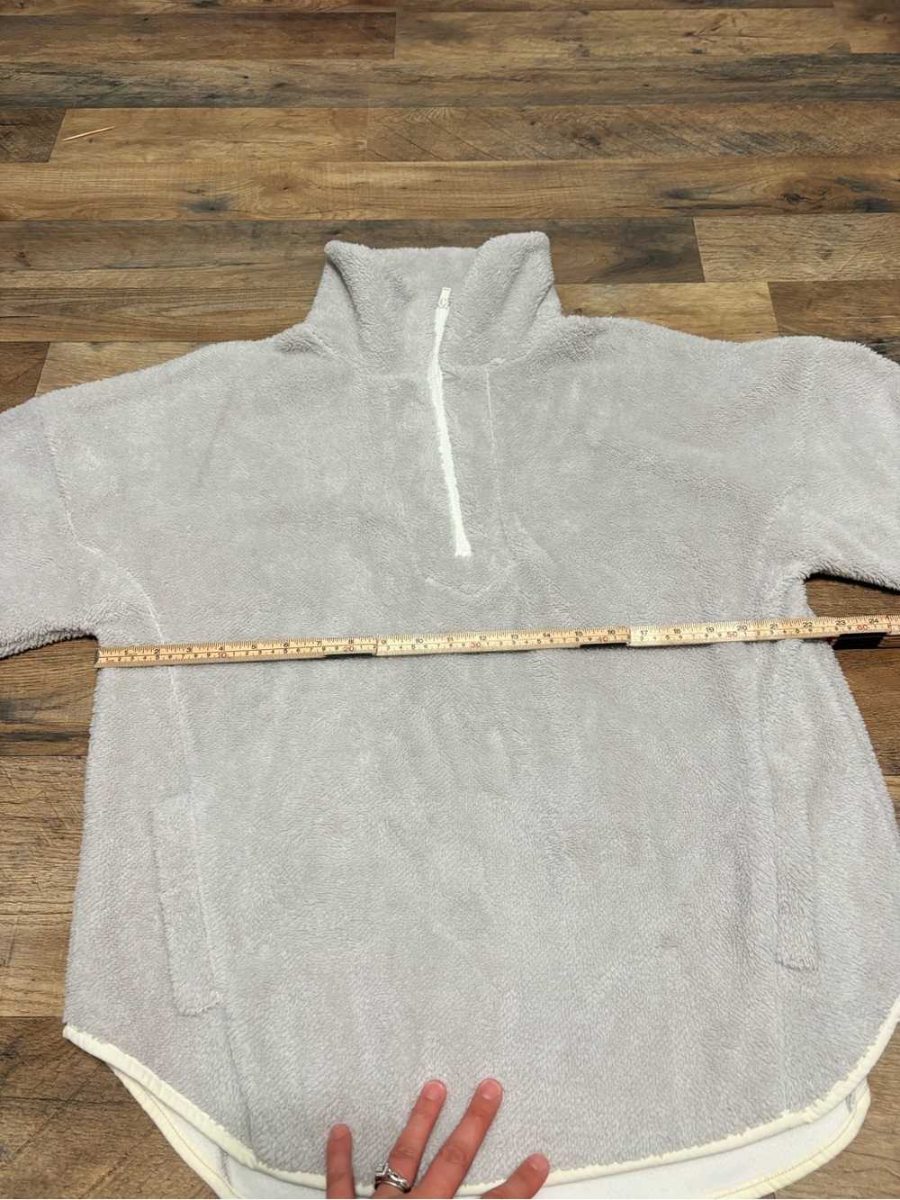 Express Plush Half-Zip Turtleneck Sweater - Light Grey - Picture 4 of 8